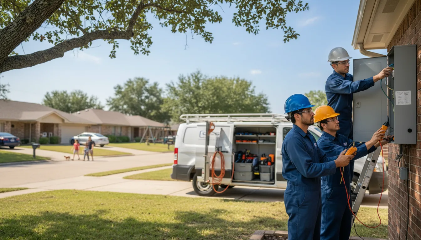 Certified electrician providing emergency electrical services in Normanna, TX